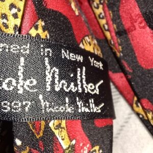 Nicole Miller Black and Red Patterned Men's Tie